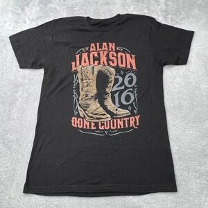 Alan Jackson Gone Country 2016 Tour Graphic T-Shirt L Black Country Music Tee